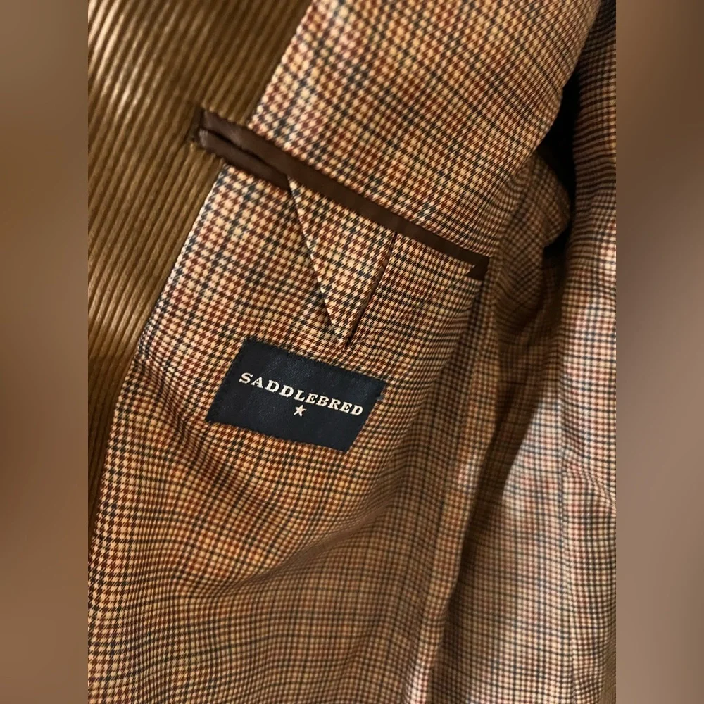 Vintage Saddlebred Corduroy Brown Blazer 42L NWOT